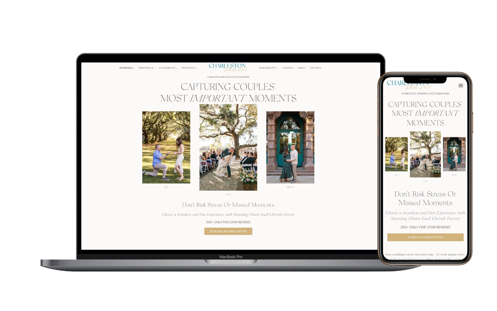 Example of a WordPress website developed for Charleston Photo Art