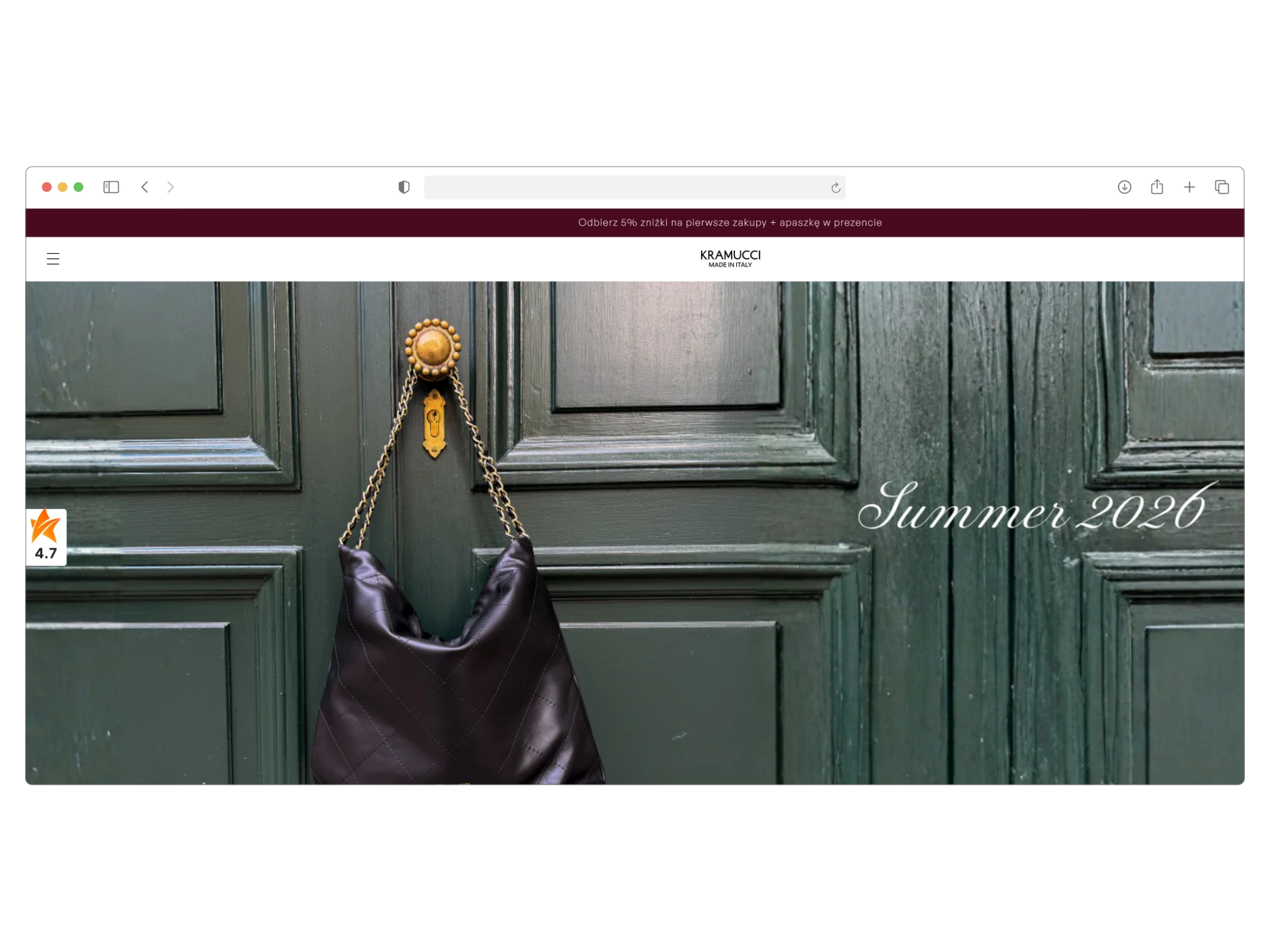 Kramucci - головна сторінка Shopify-магазину