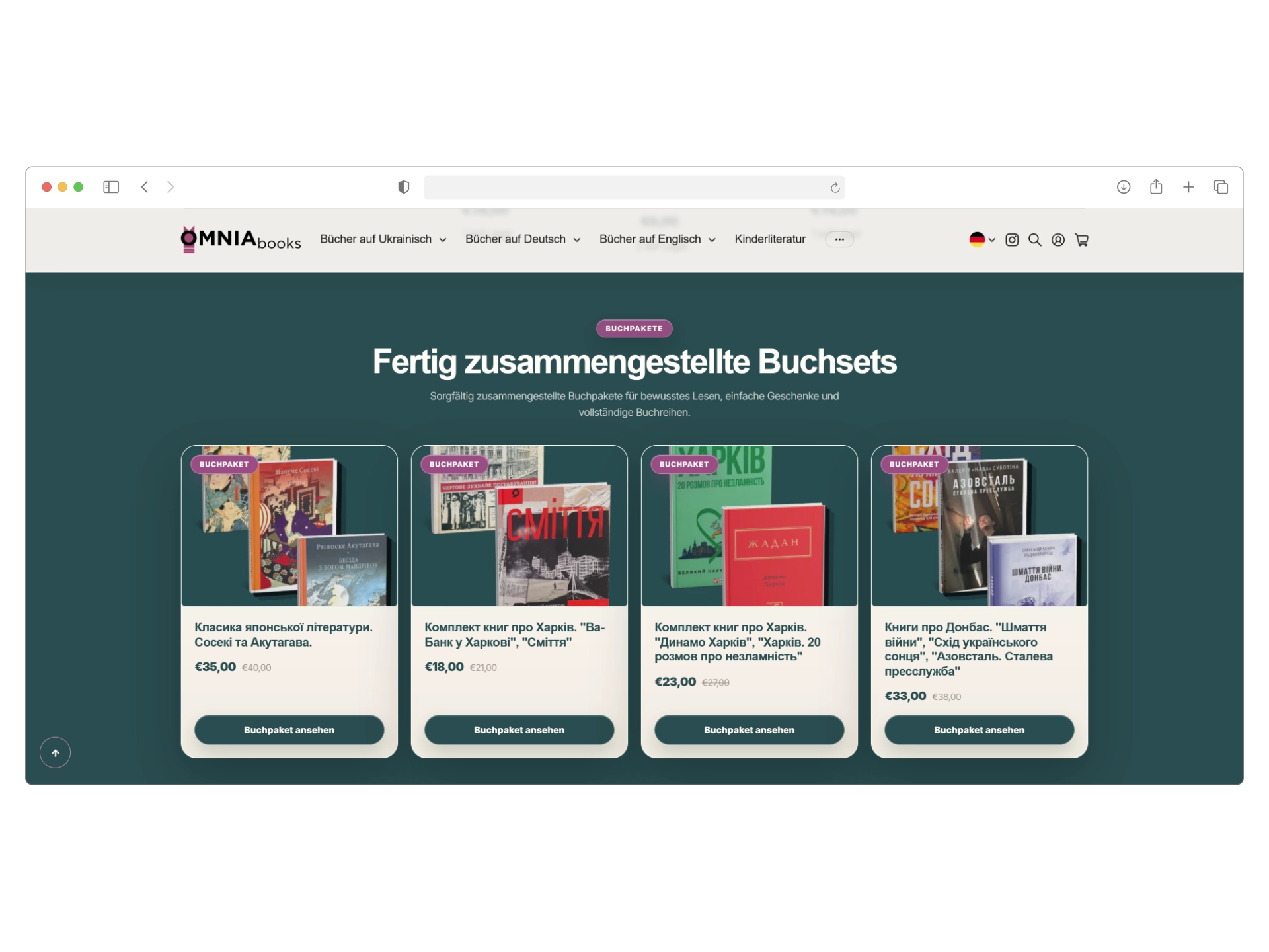 Omnia Books responsive store design