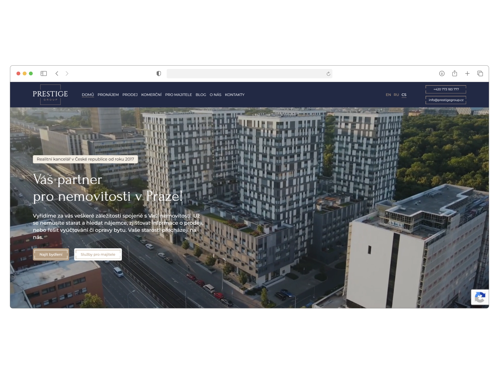 Prestige Group - оновлена головна сторінка
